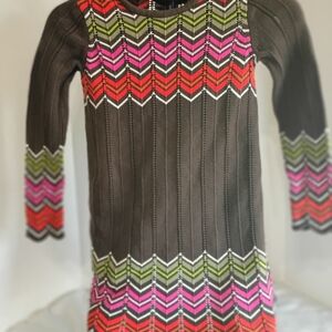 Hanna Andersson Brown Chevron Knit Dress 100% Cotton